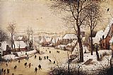 Winter Landscape with Skaters and Bird Trap by Pieter the Elder Bruegel